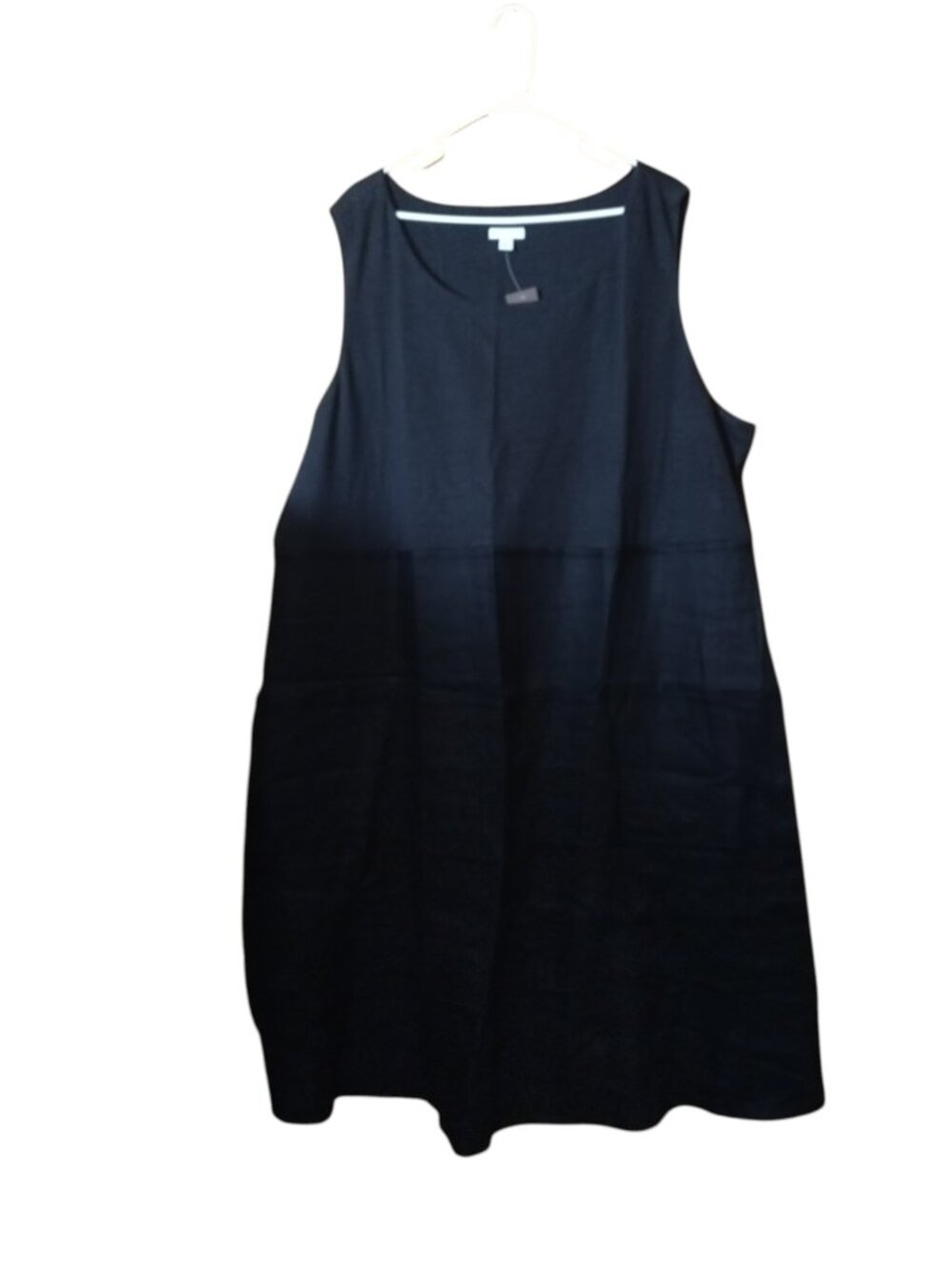 J. Jill 100% Linen Black Sleeveless Dress Size 4X Travel Beach Vacation Midi NEW